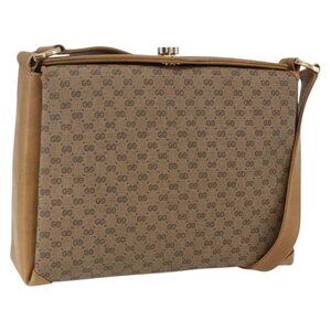 GUCCI Micro GG Supreme Shoulder Bag PVC Beige Gold 001 20 1368 Auth 156987
